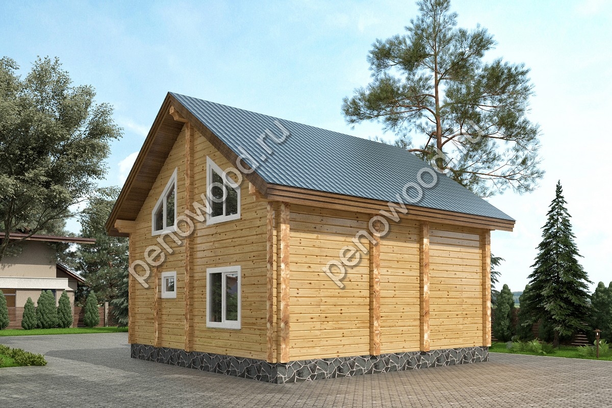 Внешний вид дома из бруса "С-5" производства Пеновской деревообрабатывающей фабрики (4)