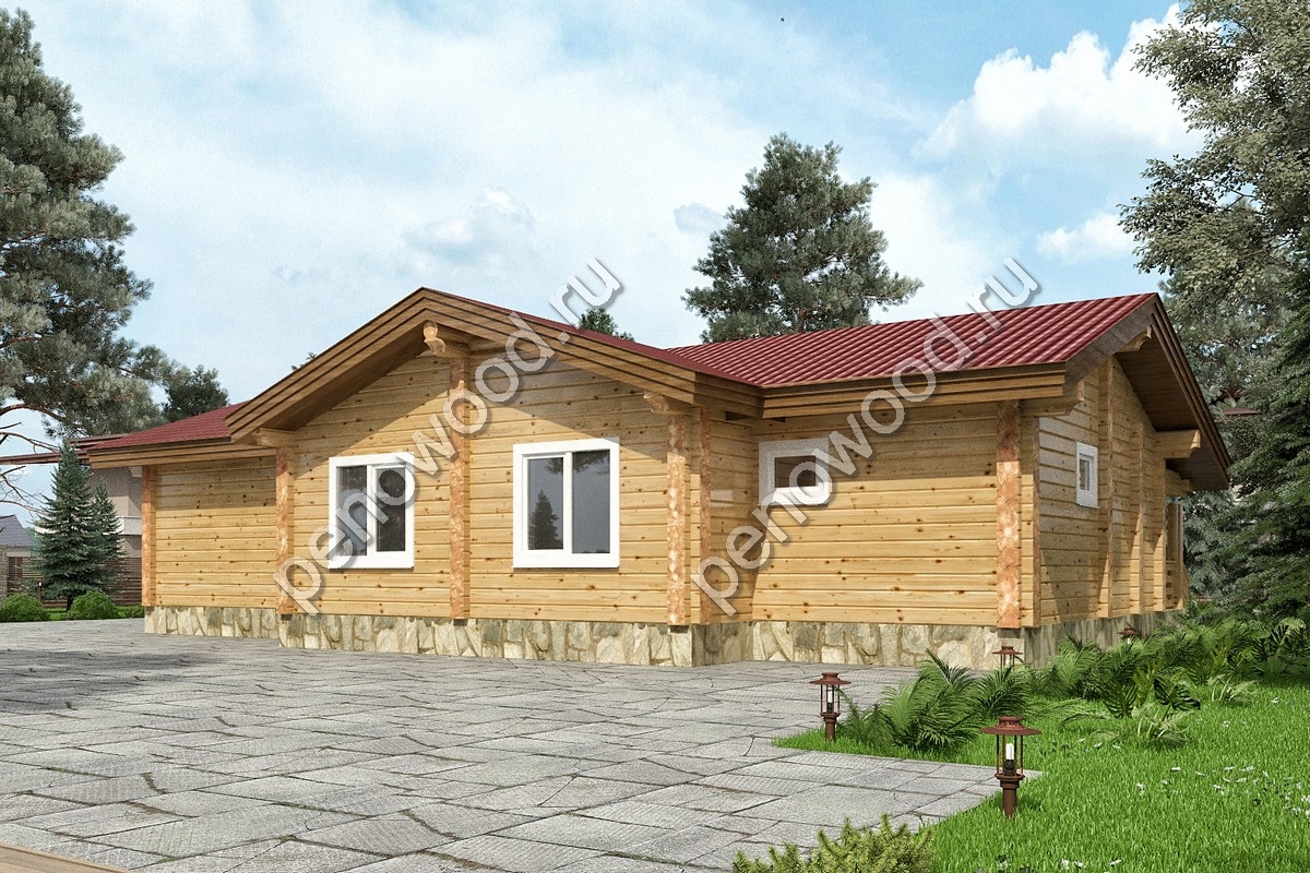 Внешний вид дома из бруса "С-21" производства Пеновской деревообрабатывающей фабрики (2)
