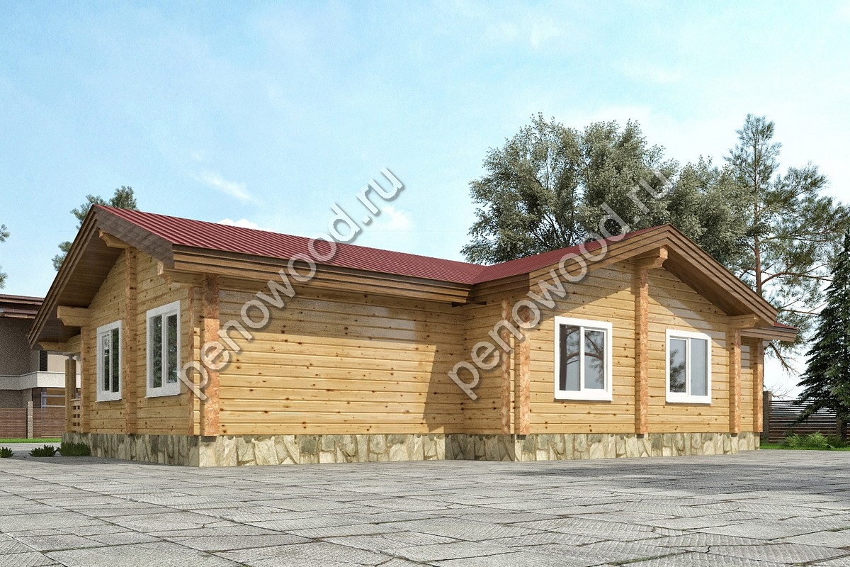 Внешний вид дома из бруса "С-21" производства Пеновской деревообрабатывающей фабрики (4)