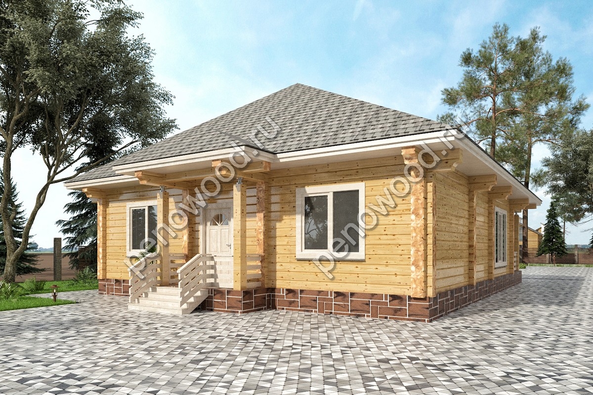 Внешний вид дома из бруса "С-25" производства Пеновской деревообрабатывающей фабрики (3)