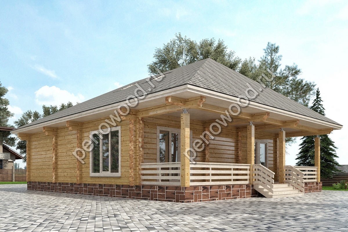 Внешний вид дома из бруса "С-25" производства Пеновской деревообрабатывающей фабрики (4)